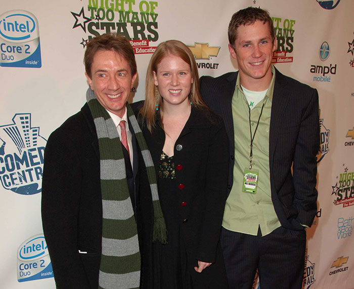 Martin Short with his daughter Katherine and a companion at a Comedy Central event, related to Katherine's name change. Martin Short with his daughter Katherine and a companion at a Comedy Central event, related to Katherine's name change.