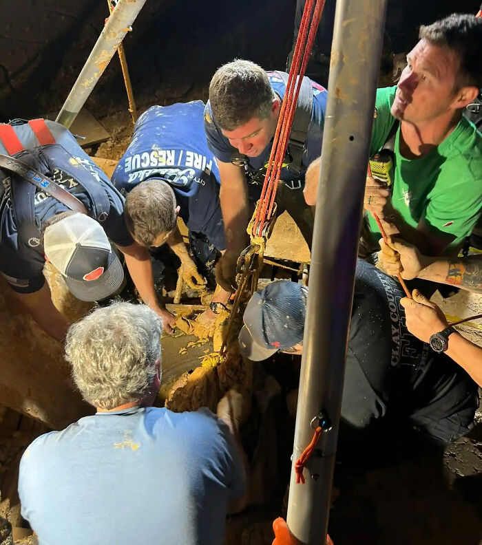 Rescue team working together to find and free a Florida man trapped in the mud after vanishing on Valentine's Day.