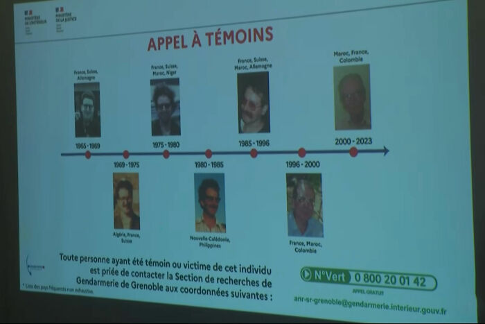 Timeline of witness appeals related to a teacher known for helping under-privileged students, with contact details shown.