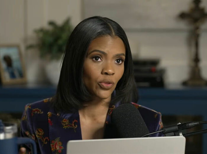 Erika Kirk speaking into a microphone in a home office setting, discussing changes related to husband's office backlash.