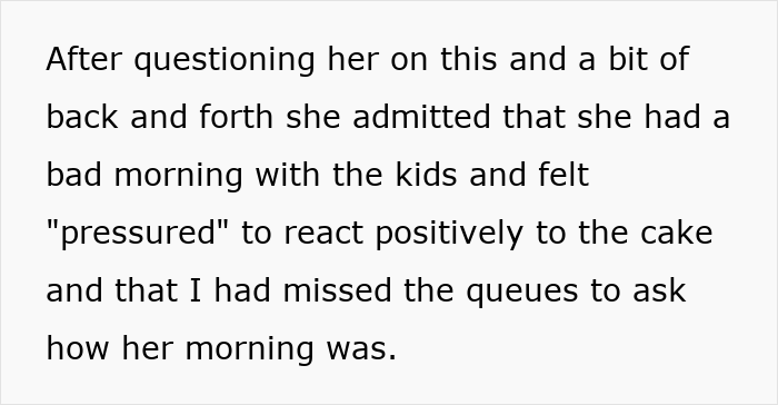 Ungrateful Wife Bins Husband&rsquo;s Cake Gift Because Of A "Bad Mood," He&rsquo;s Livid Over A Lack Of Apology