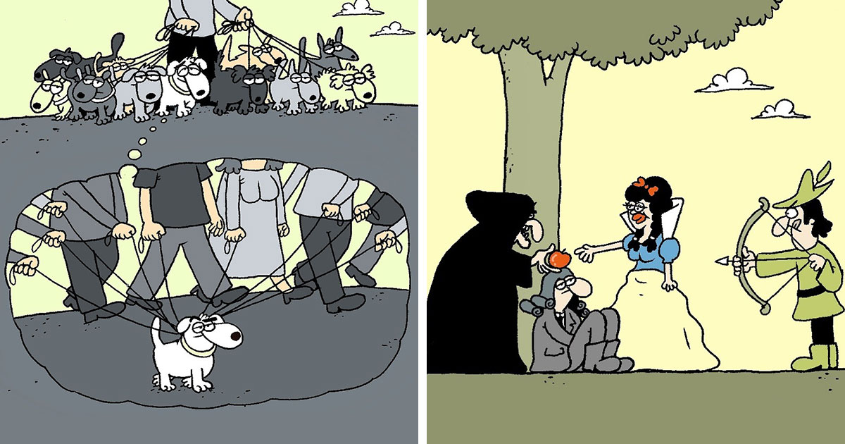 These 35 Subtle Cartoons Might Make You Laugh … But Only After You Look Twice