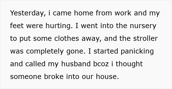 Mom shocked to find nursery empty after husband gifted her stroller to sister without prior discussion