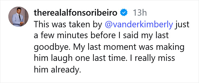Alt text: Alfonso Ribeiro shares heartfelt message about his last goodbye with James Van Der Beek, capturing emotional final moments.