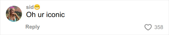 Comment from social media user sid with smiling emoji saying Oh ur iconic, related to Australian woman viral love note to cute guy on flight. Comment from social media user sid with smiling emoji saying Oh ur iconic, related to Australian woman viral love note to cute guy on flight.