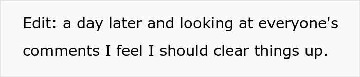 Text on screen highlighting a user editing a statement to clarify comments after a family kidney request controversy.