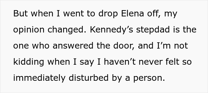 Alt text: Mom pulls the plug on sleepover after daughter’s friend’s dad gives creepy vibes and flirts at the door.