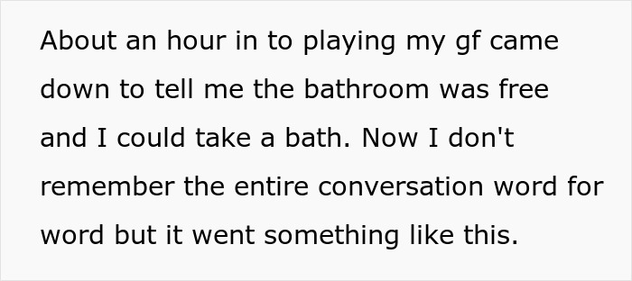 Text excerpt about a woman upset with her boyfriend who likes her gift despite her expecting him to dump her.