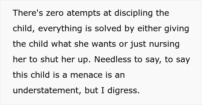 Text excerpt about a 40-year-old frustrated with mom spoiling her 3-year-old cousin and child discipline challenges.