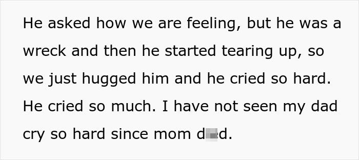 Widowed dad tearfully hugging family, showing deep emotions amid teen daughter&rsquo;s jealousy and strained relationships.