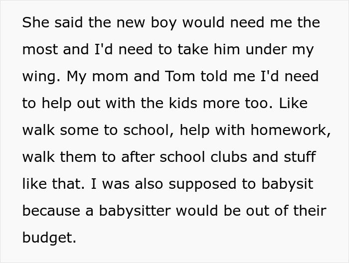 Alt text: Teen sick of being a third parent at mom&rsquo;s house, responsible for helping with seven kids and babysitting duties.