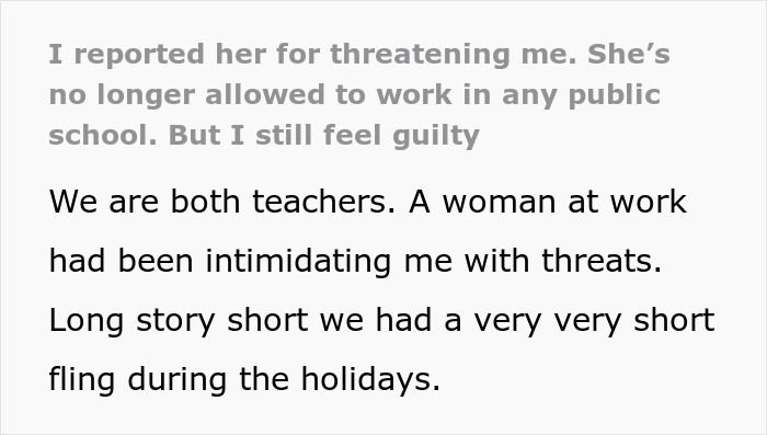 Teacher gets blacklisted in city after malicious threats cause coworker to go to the ER discussed in text excerpt.