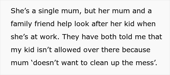 Text excerpt demonstrating a shameless mom who avoids hosting playdates due to mess concerns but expects neighbor&rsquo;s door to stay open.