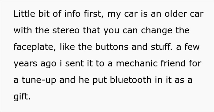 Annoyed girlfriend covering ears while partner mutes music using car stereo faceplate controls.