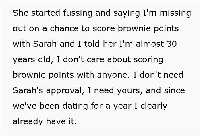 Text excerpt about a woman volunteering her boyfriend for free labor and his refusal causing tension in their relationship.