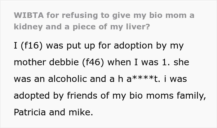 Mom Gives Up Daughter For Adoption, Returns 15 Years Later When Her Kidneys And Liver Are Failing