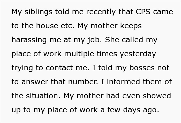 ALT text: Teen escaping horrible family faces harassment at work from mother and step-father issues affecting daily life.