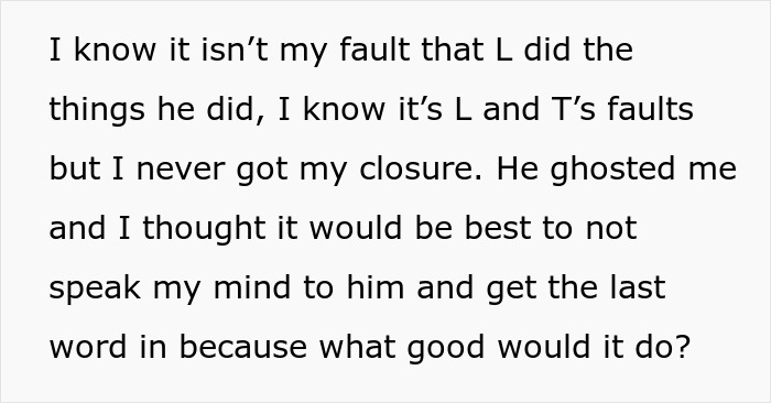 Text showing a woman reflecting on a cheater breaking her heart, ghosting her, and the pain of no closure in their toxic relationship.