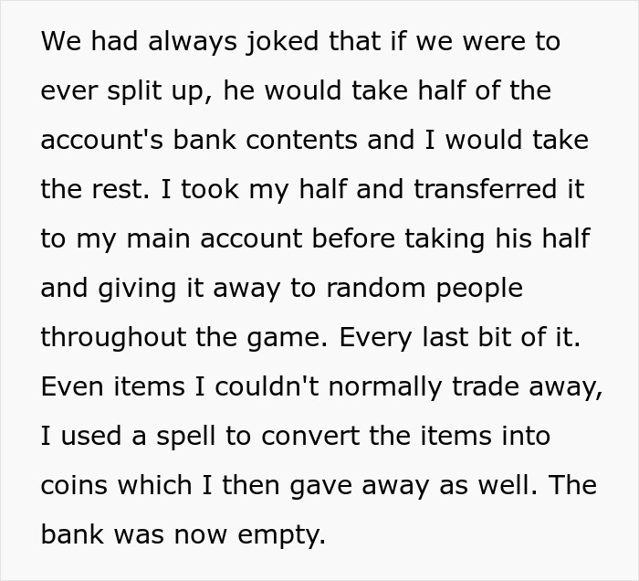 Alt text: Woman destroys RuneScape account after cheating boyfriend shares her private pictures and personal game assets. - 33