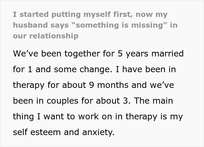 Text excerpt about a wife standing up for herself and addressing her husband taking advantage of her submissive nature.