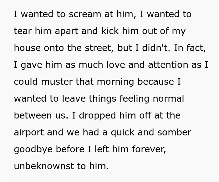 Text excerpt showing a woman's farewell after discovering betrayal, highlighting emotional strength despite heartbreak. - 29