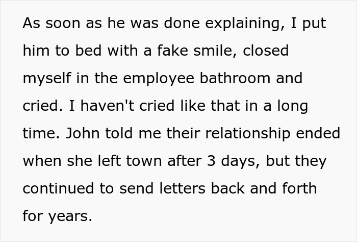 Text excerpt showing emotional moment reflecting on strained relationship and long-term letter exchange involving mother and elderly themes. Text excerpt showing emotional moment reflecting on strained relationship and long-term letter exchange involving mother and elderly themes.