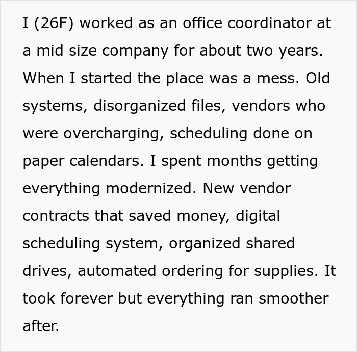 Office coordinator managing vendor contracts, digital scheduling, and organizing files to improve office efficiency and system modernization.