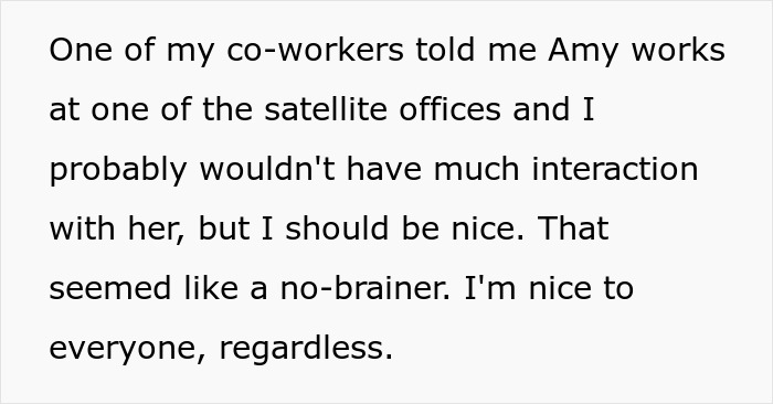 Text excerpt on a plain background describing a co-worker interaction related to a crude drawing incident.