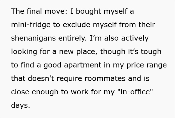 Woman fed up with being roommates&rsquo; personal doorman sets boundaries by ignoring their calls and buying a mini-fridge.