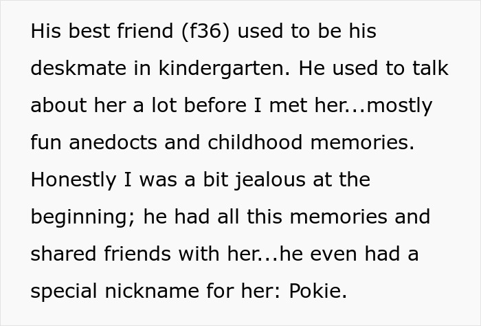 Text excerpt about a husband&rsquo;s best friend from kindergarten, highlighting jealousy and close memories before cheating concerns arise.