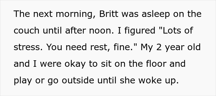 Pregnant sister resting on the couch in a homeless shelter, while family cares for a young child nearby.