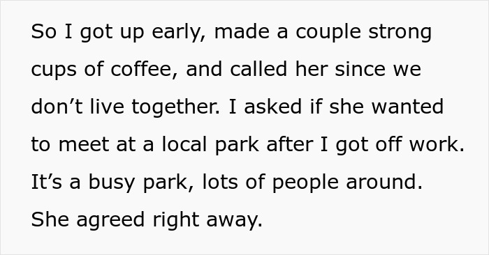 Text excerpt about meeting at a busy park, related to gf-second-phone-suspicious-bf theme. Text excerpt about meeting at a busy park, related to gf-second-phone-suspicious-bf theme.
