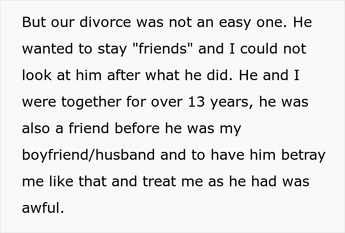 Text about a cheating guy’s difficult divorce and betrayal, highlighting relationship and ex-wife limo driver issues.