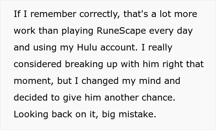 Text excerpt discussing relationship doubts and referencing the effort spent playing RuneScape daily. - 15