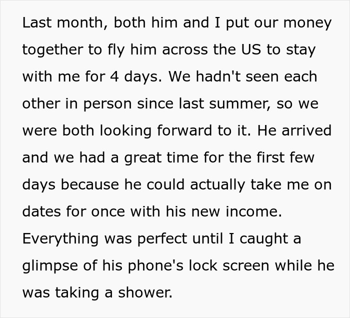 Screenshot of text describing a trip and discovering a phone lock screen, related to cheating and RuneScape efforts. - 19