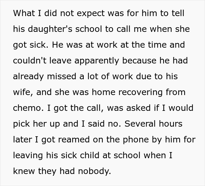 Text discussing a cheating guy expecting ex-wife to be limo driver for his new kid, facing a swift reality check.