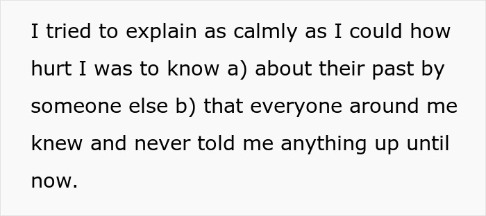Text on a white background describing the pain of knowing about husband best friend cheating and being kept in the dark.