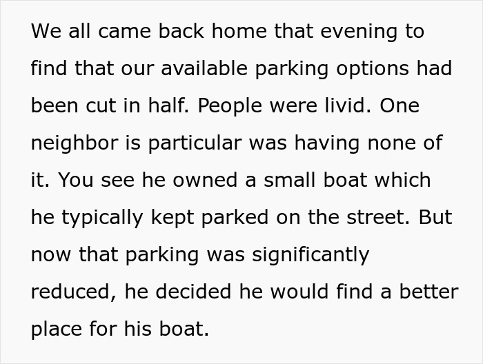 Power-Hungry HOA President Cuts Parking Spots, Neighborhood Hero Hits Back With Karma And A Boat