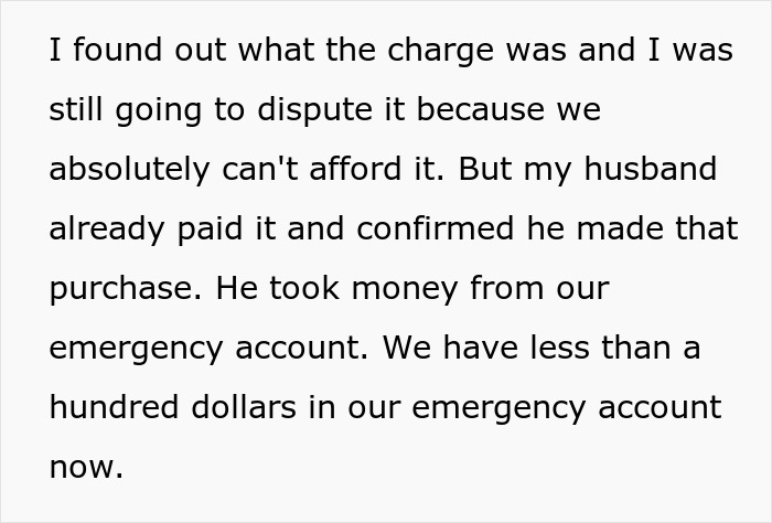 Text showing a wife&rsquo;s distress as jobless spouse drains emergency fund for essential World Cup expenses.