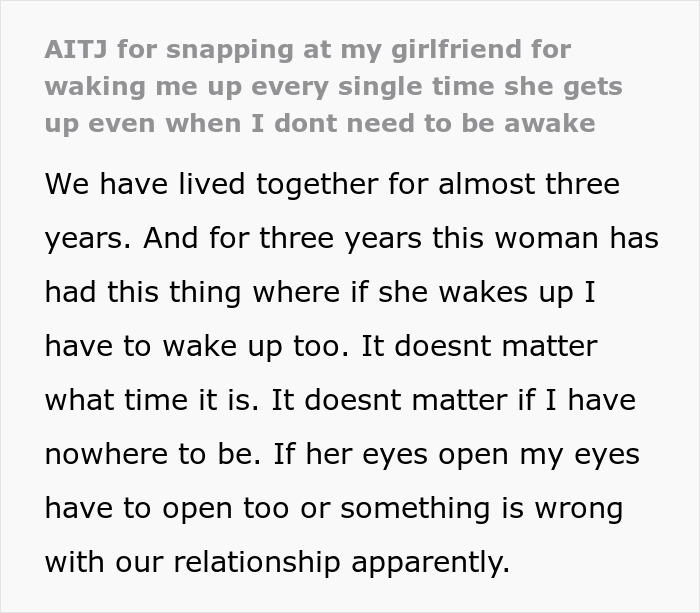 Woman keeps waking up boyfriend every morning immediately because that's what normal couples do in their routine.