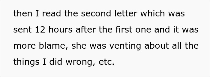 Text excerpt about a man dealing with single mom drama, reading a second letter filled with blame and venting.