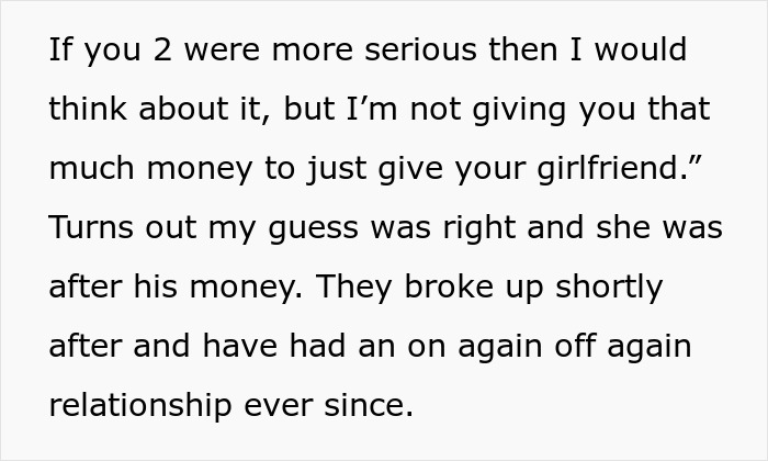 Text discussing drama over last name and relationship issues as guy spends more time with his biological dad.