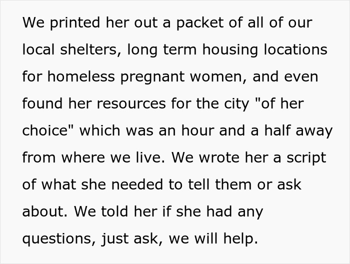 Packet of resources printed for homeless pregnant women, including local shelters and long-term housing options.