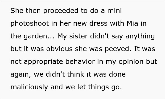 Mom and 3-year-old daughter dressed alike, causing attention-seeking behavior at a wedding photoshoot.