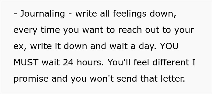 Handwriting journal advice for man date single mom drama, promoting emotional release and patience before contacting an ex.