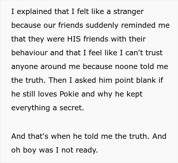 Text excerpt about feelings of betrayal and secrecy highlighting husband best friend cheating issues.