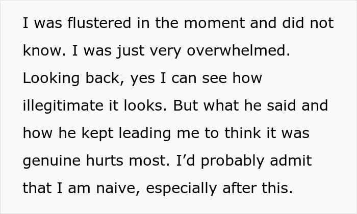 Text excerpt expressing feelings of being overwhelmed and hurt by a boyfriend's fake proposal at a love museum.