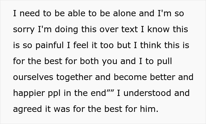 Text message expressing apology and heartbreak from a cheater who breaks GF&rsquo;s heart and vanishes for 1 year.