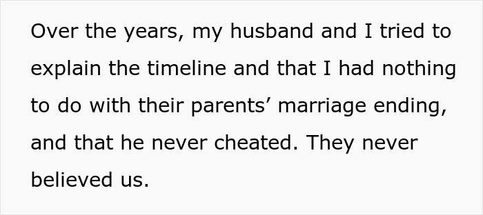 ALT text: Text about stepdaughters, cheating, lies, and a broken relationship involving trust and marriage issues.