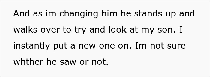 Alt text: Parent changes baby while friend tries to look at child, raising concerns about boundaries and autism awareness.
